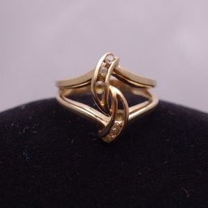Vintage 10K Gold Channel-Set Diamond Ring